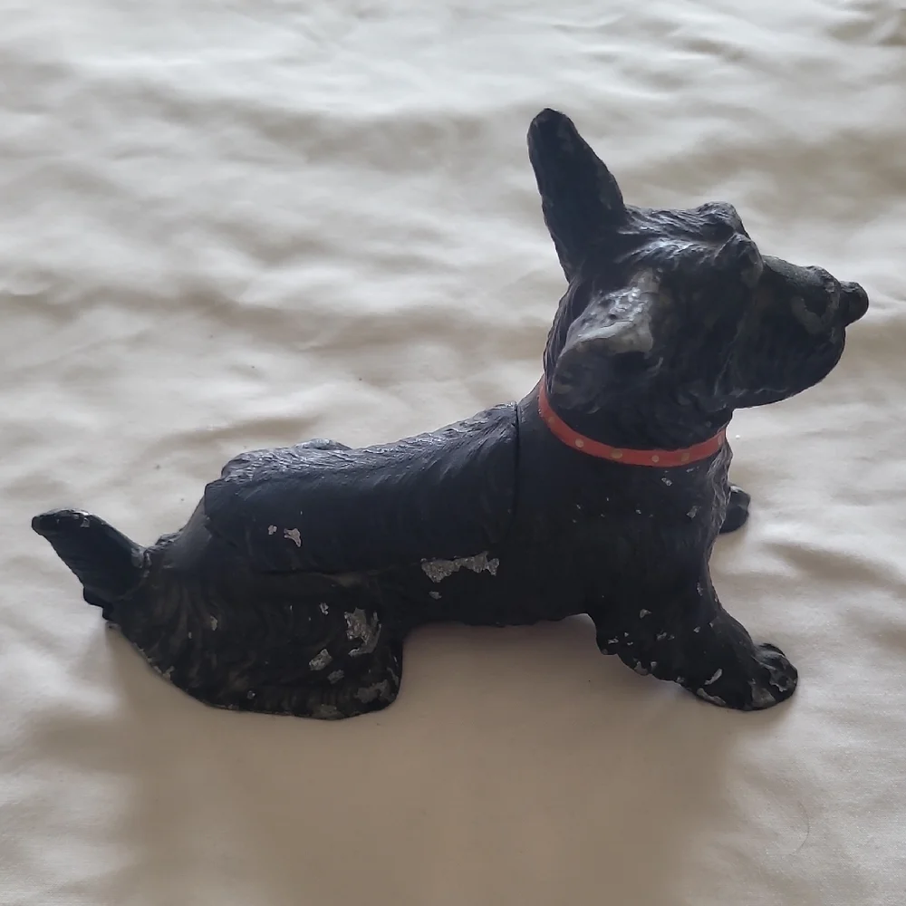 Black Dog Figurine with Red Collar